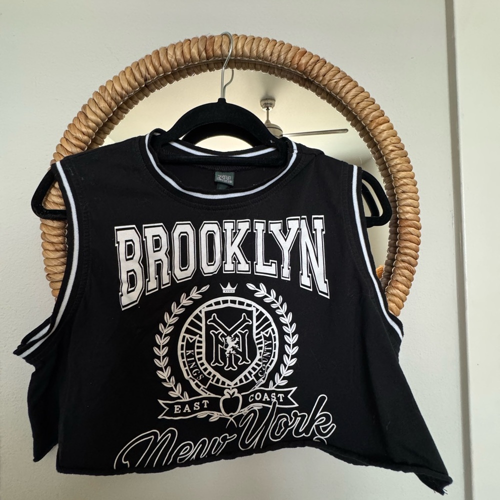 Wild Fable Black Graphic Crop Top